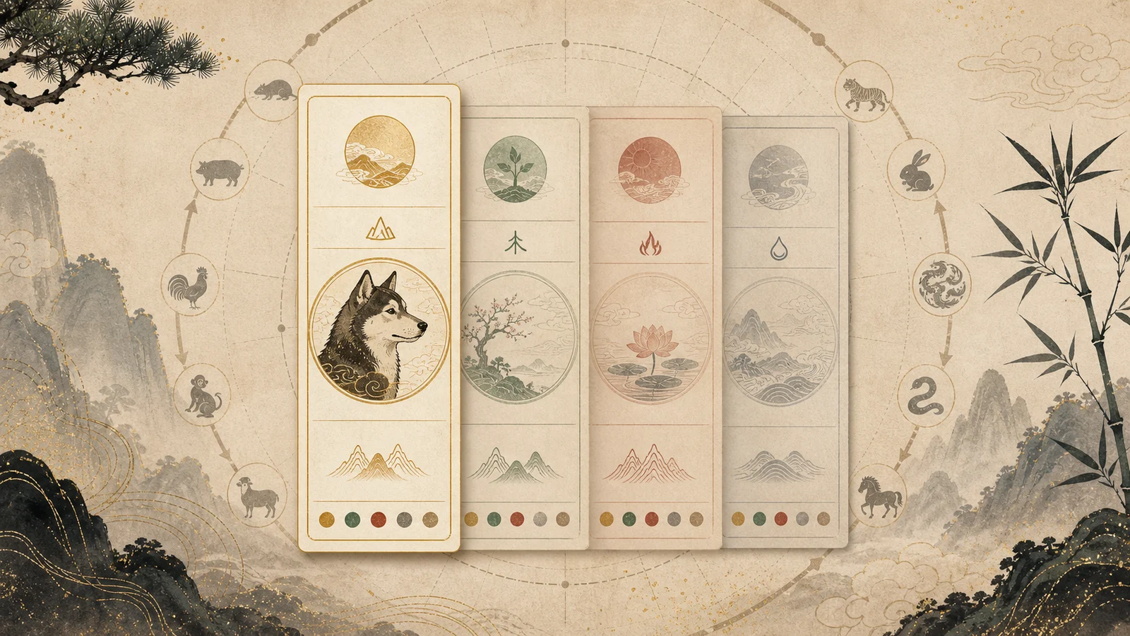 Dog Chinese zodiac year as one layer inside a Bazi chart