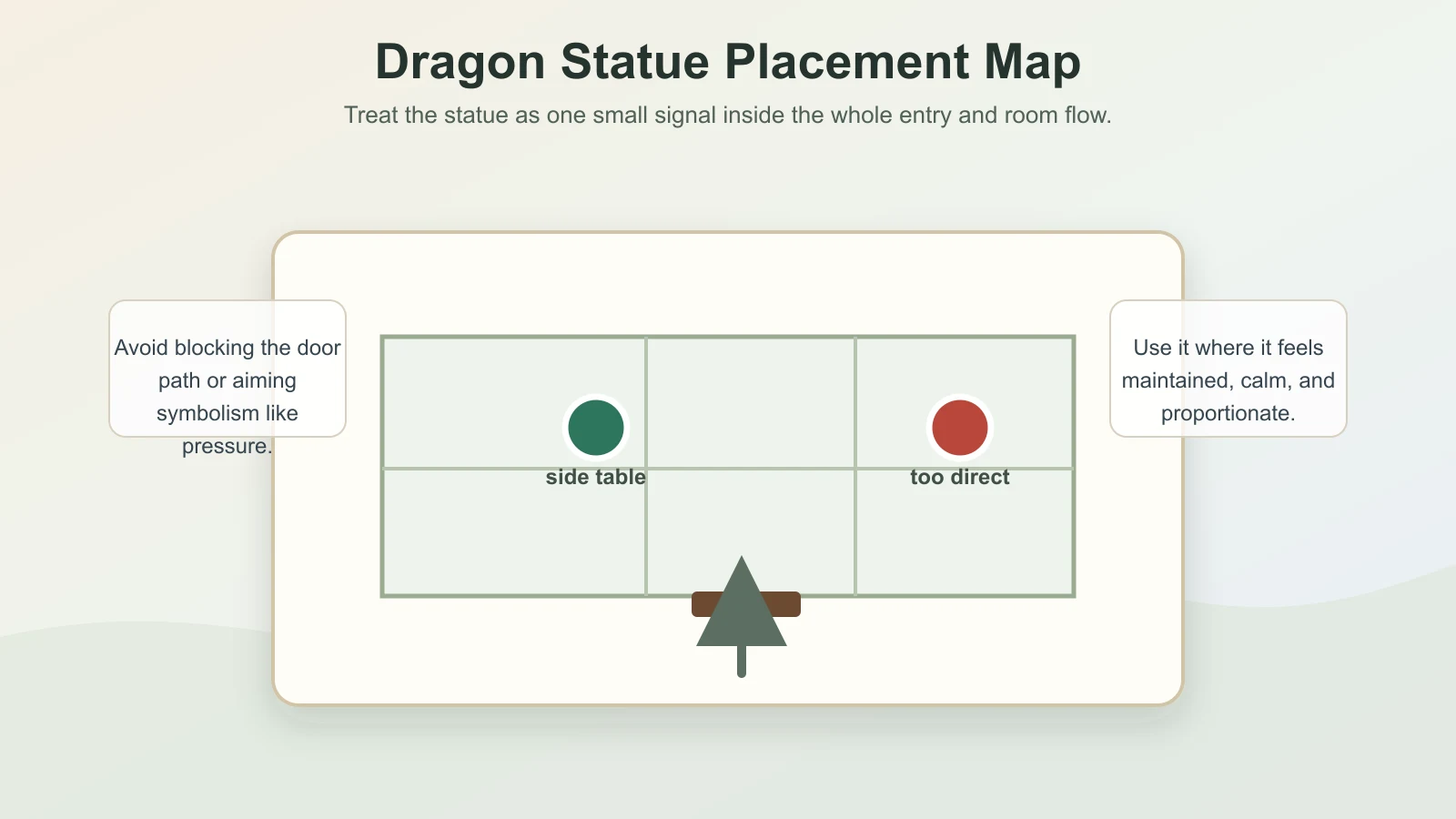 Feng Shui dragon statue placement map