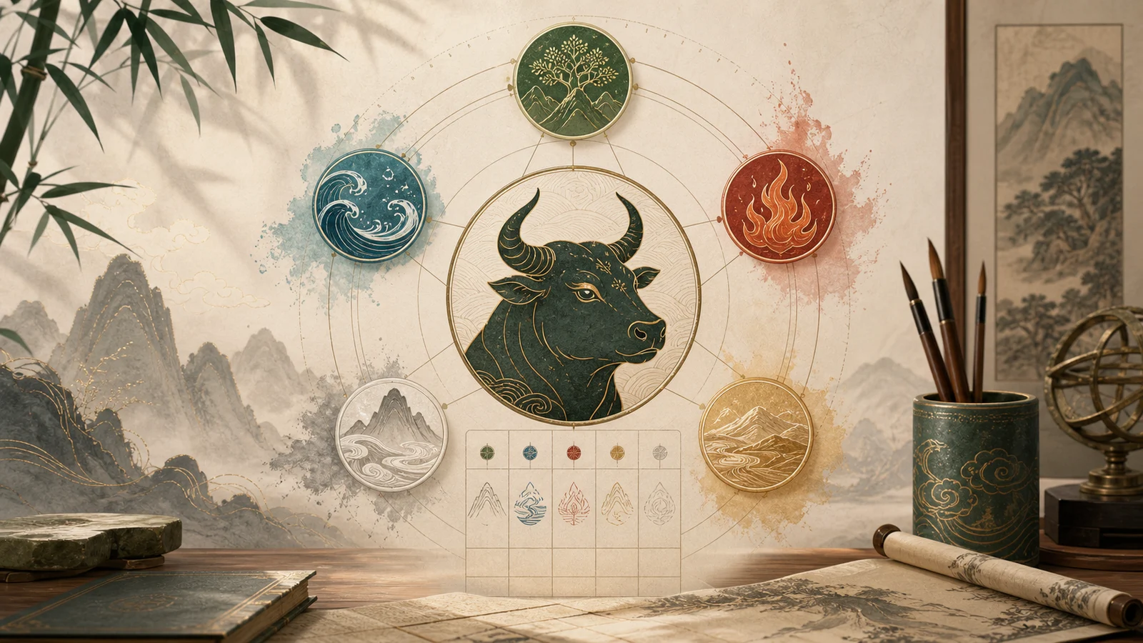Ox Chinese zodiac years and element table